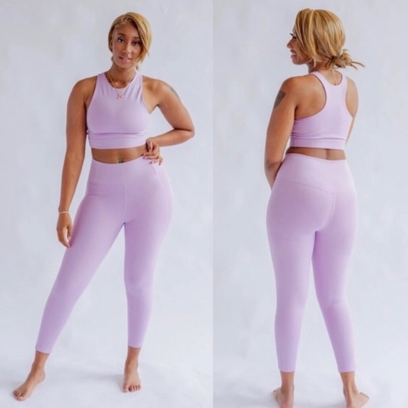 Girlfriend Collective NWOT Compressive Stretch Recycled Leggings Lilac Medium - Picture 16 of 16